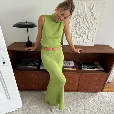 Sophie Paris® | Robe longue sans manches en maille douce