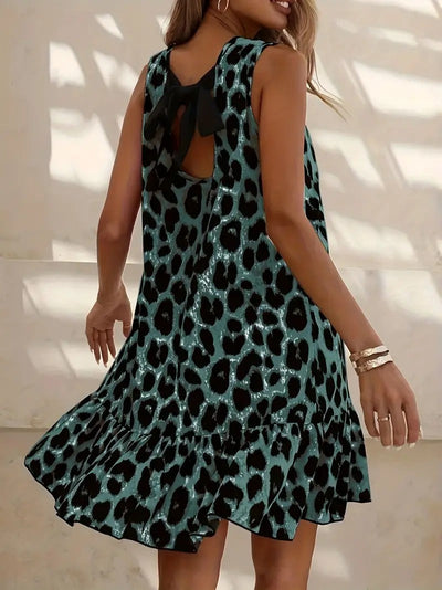 Robe sans manches élégante à motif imprimé