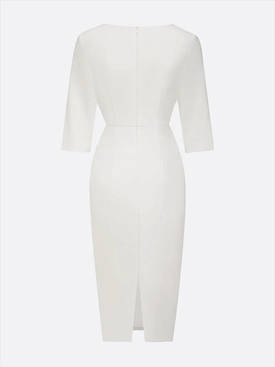 Robe mi-longue classique avec perles