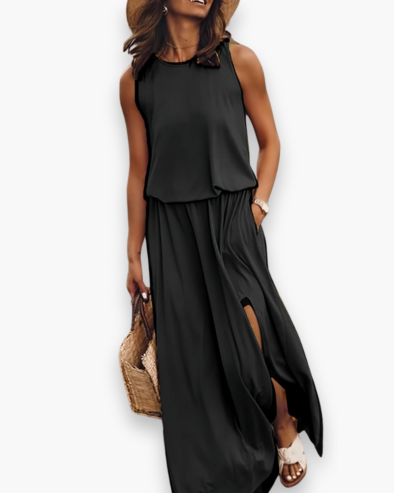 Robe maxi croisée au dos pour femme | Chic