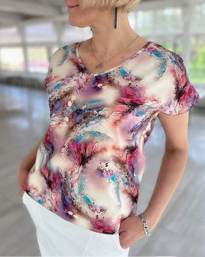 T-Shirt Imprimé À Manches Courtes