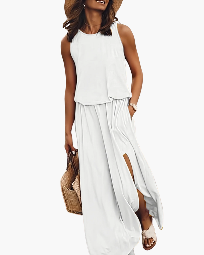 Robe maxi croisée au dos pour femme | Chic