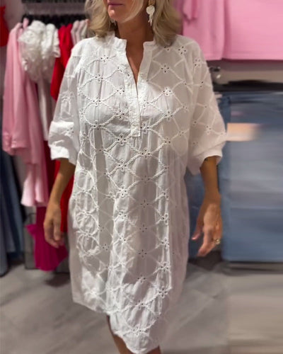 Robe Manches Longues Creux Fleur Large