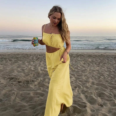 Sophie Paris® | Robe longue fendue à nouer