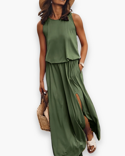 Robe maxi croisée au dos pour femme | Chic