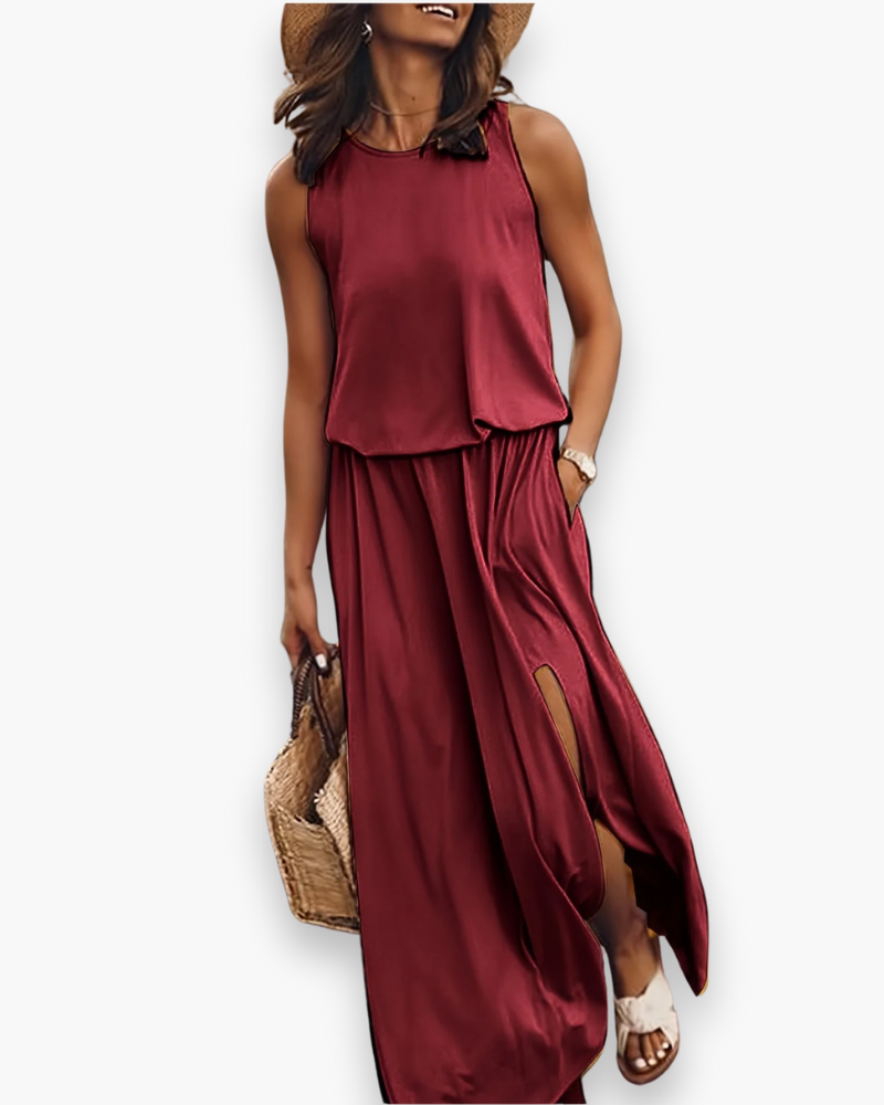Robe maxi croisée au dos pour femme | Chic