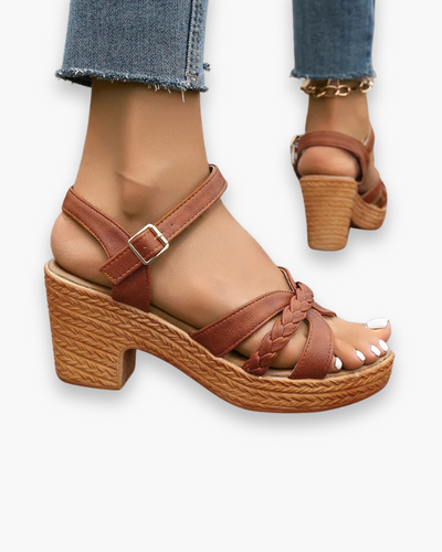 Sandales à talon confort femme | Style plateforme élégant