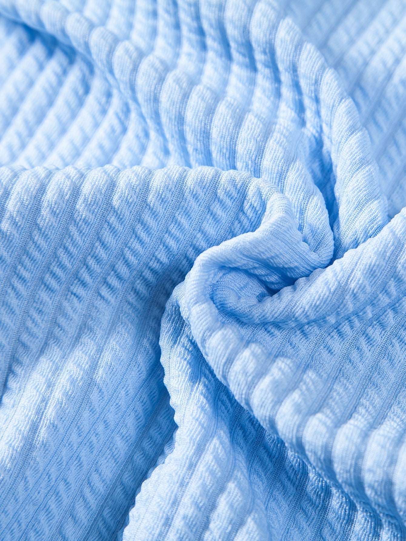 Short Sleeved V-Neck Ribbed Polo & Straight Leg Ribbed Pants