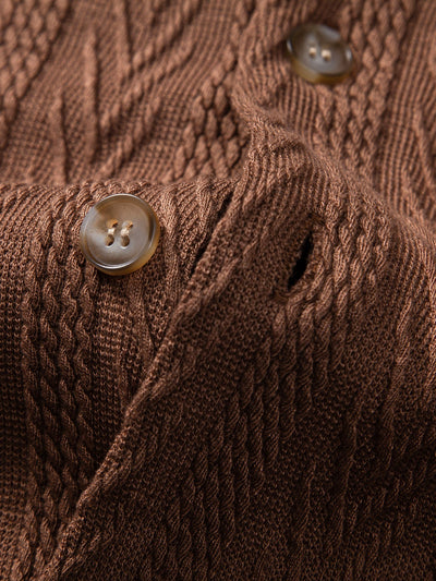 Texture Jacquard Cuban Shirt & Wrinkle Textured Straight Leg Pants