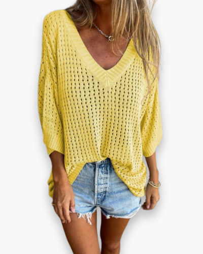 Top de loisirs élégant femme | Col en V