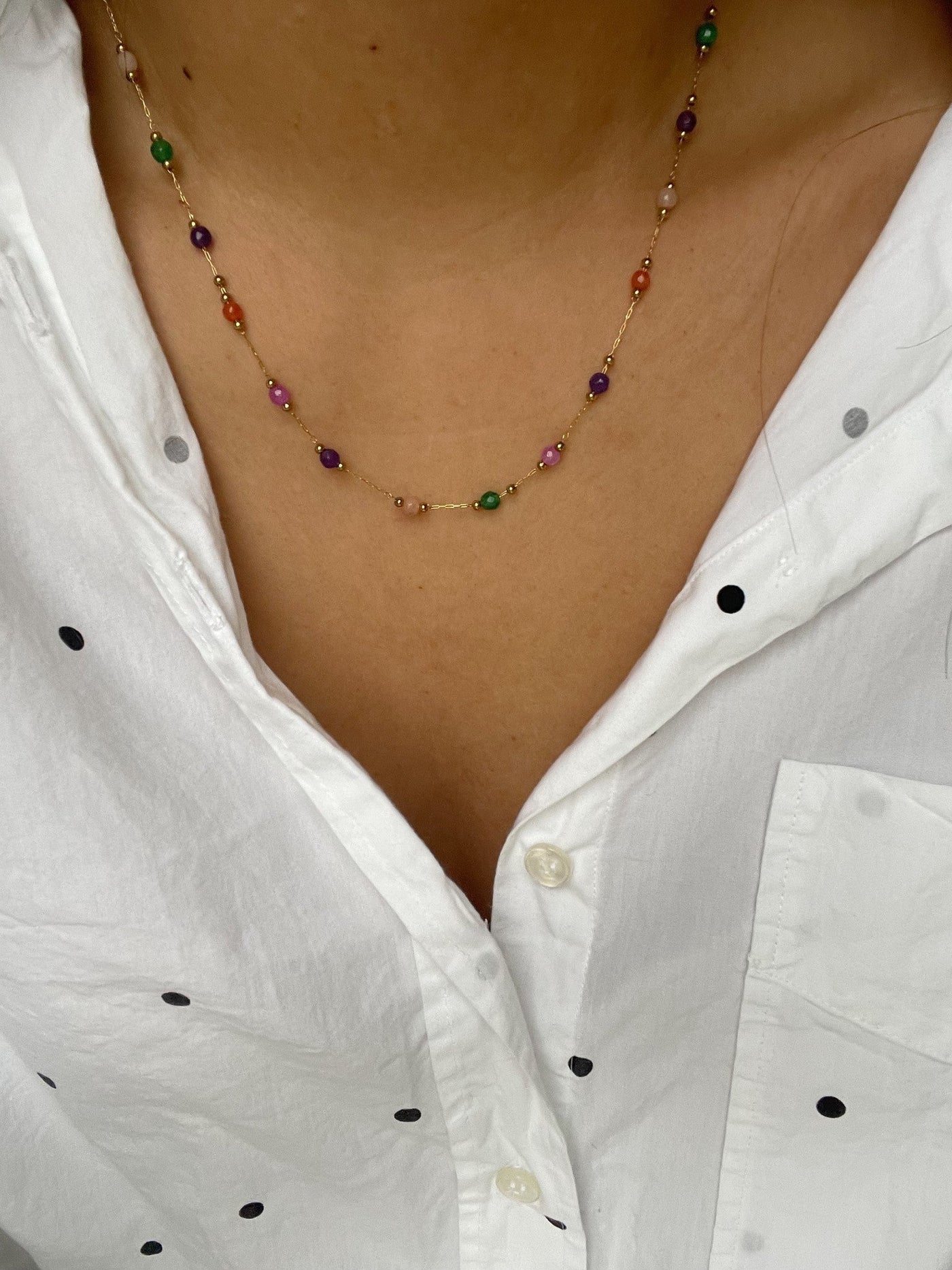 Sophia – Collier – Pierre naturelle – Acier inoxydable