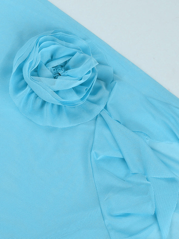 Sophie Paris® | Robe tube fleurie sexy en maille avec design transparent