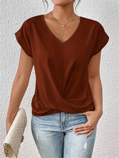 T-shirt d'été femme confortable en tissu respirant, style intemporel