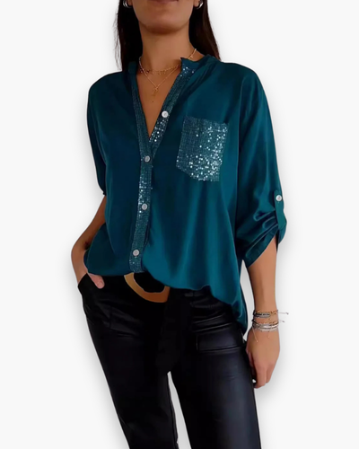 Top long à sequins femme | Look glamour