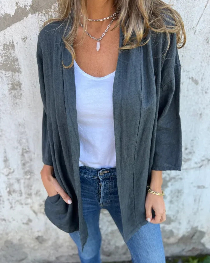 SERANE - GILET FIN EN COTON ET LIN