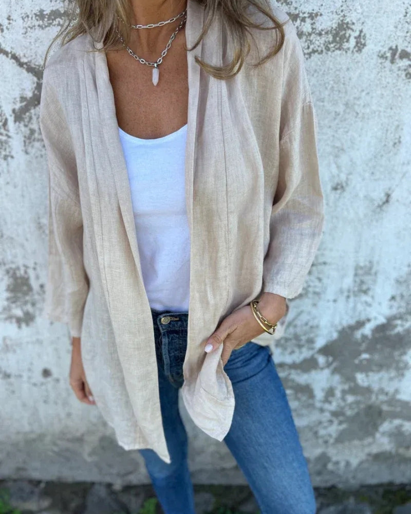 SERANE - GILET FIN EN COTON ET LIN