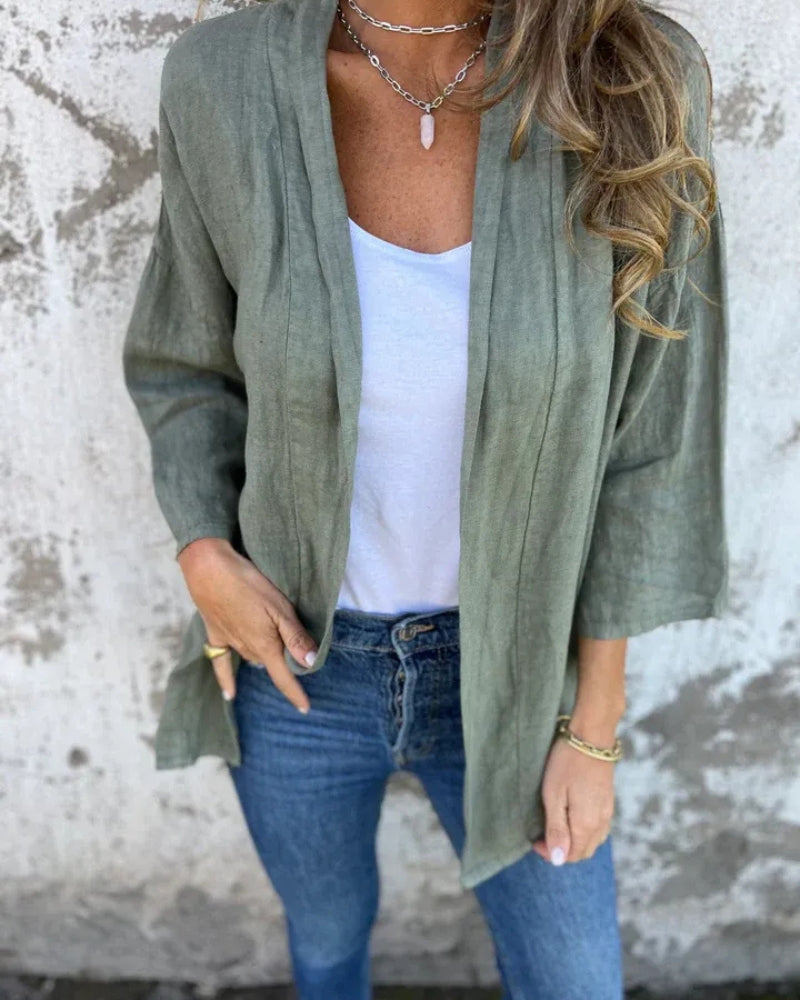 SERANE - GILET FIN EN COTON ET LIN