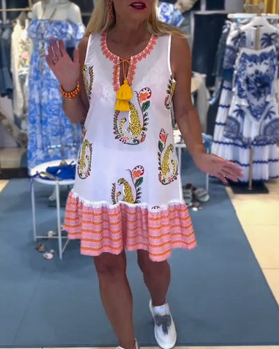 Robe Sexy Imprimée Sans Manches