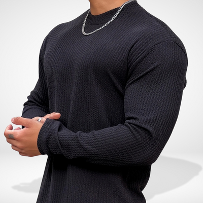 T-shirt manches longues à maille texturée pour Homme – Fredin