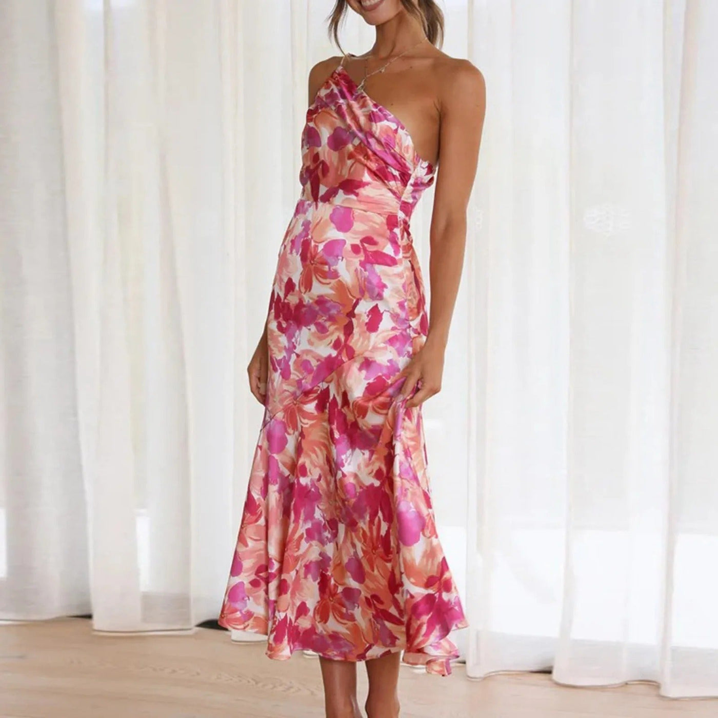 Sophie Paris® | Robe asymétrique fluide à imprimé floral