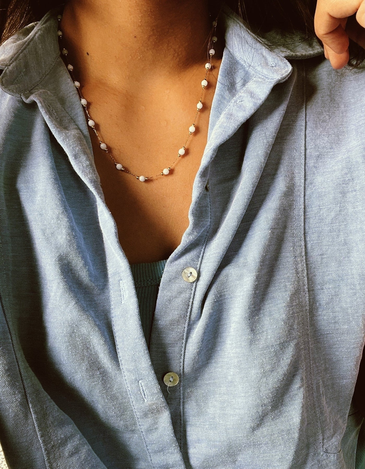 Sophia – Collier – Pierre naturelle – Acier inoxydable