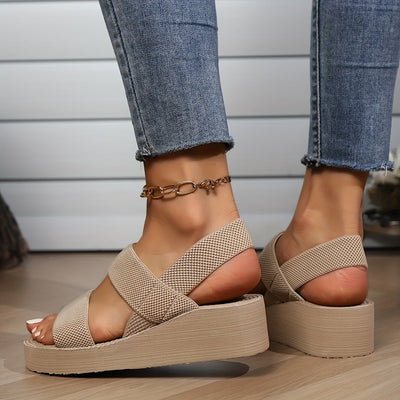 Sandales pour femmes chic et confortables - Sandales d'été à plateforme avec semelle épaisse et nez rond