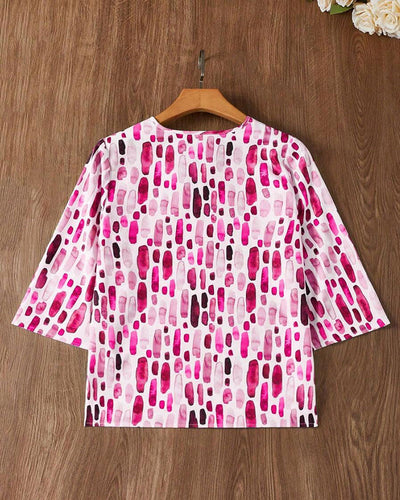 T-shirt décontracté imprimé ample col V