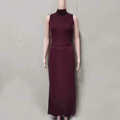 Sophie Paris® | Robe longue sans manches en maille douce