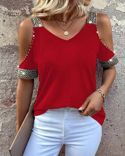 T-Shirt Mode Off-Épaule Manches Courtes