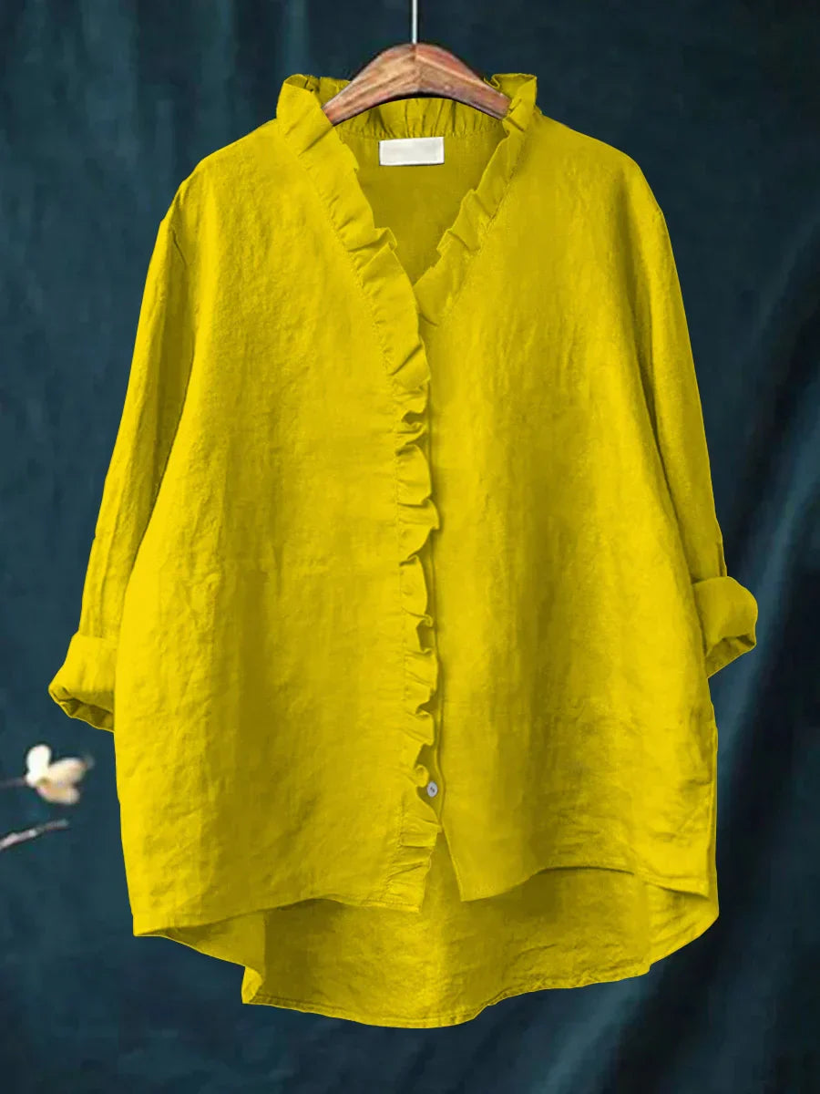 Edmonton Essence™ | Casual Cotton-Linen Blouse