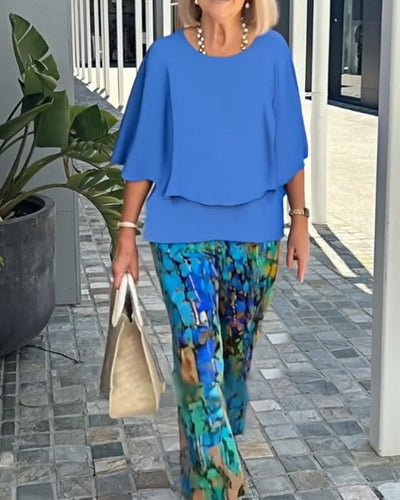 Set Imprimé Tendance Deux-Pièces Pour Navetteurs