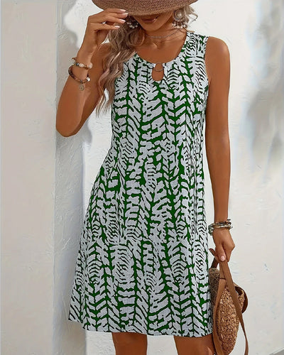 Robe Sans Manches Imprimé Élégant