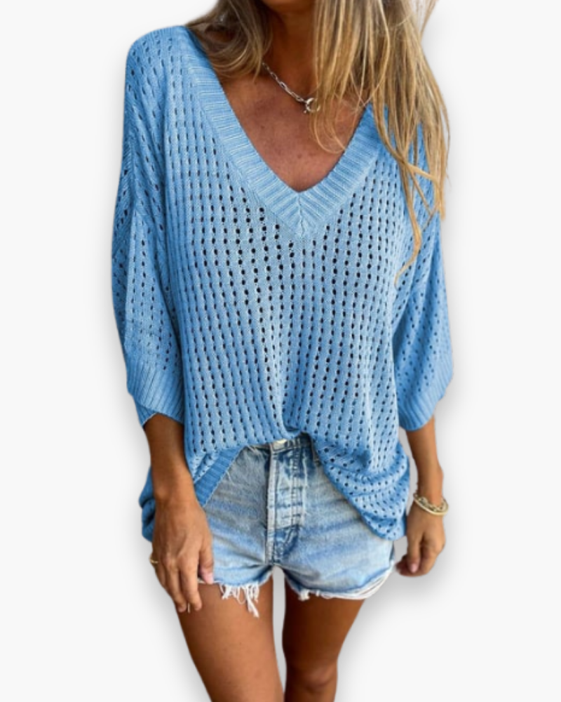 Top de loisirs élégant femme | Col en V