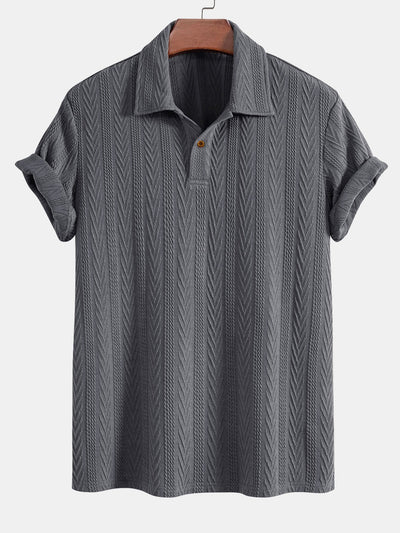 Short Sleeve Jacquard Polo