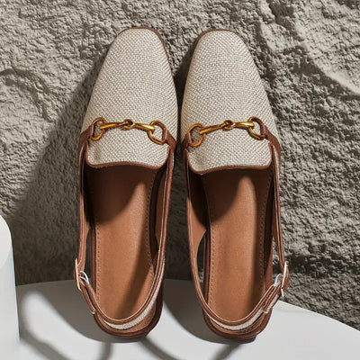 Sandales plates élégantes à boucle métallique