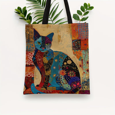 Rosa™ | Sac à Épaule Élégant en Toile avec Motif Chat