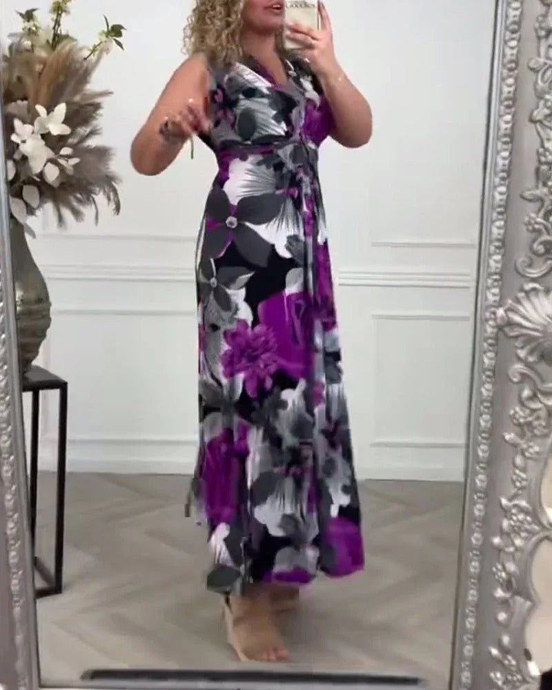 SASHA – ROBE LONGUE ÉLÉGANTE À IMPRIMÉ FLORAL