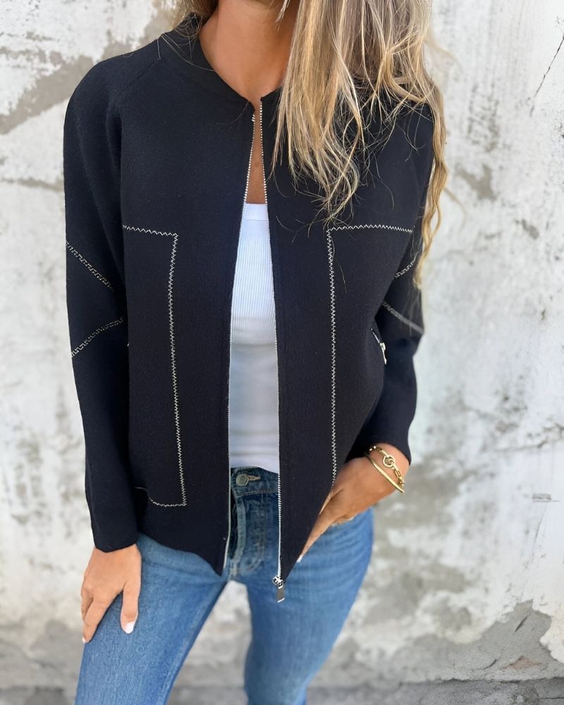 SYLVE - BLOUSON BOMBER À FERMETURE ÉCLAIR