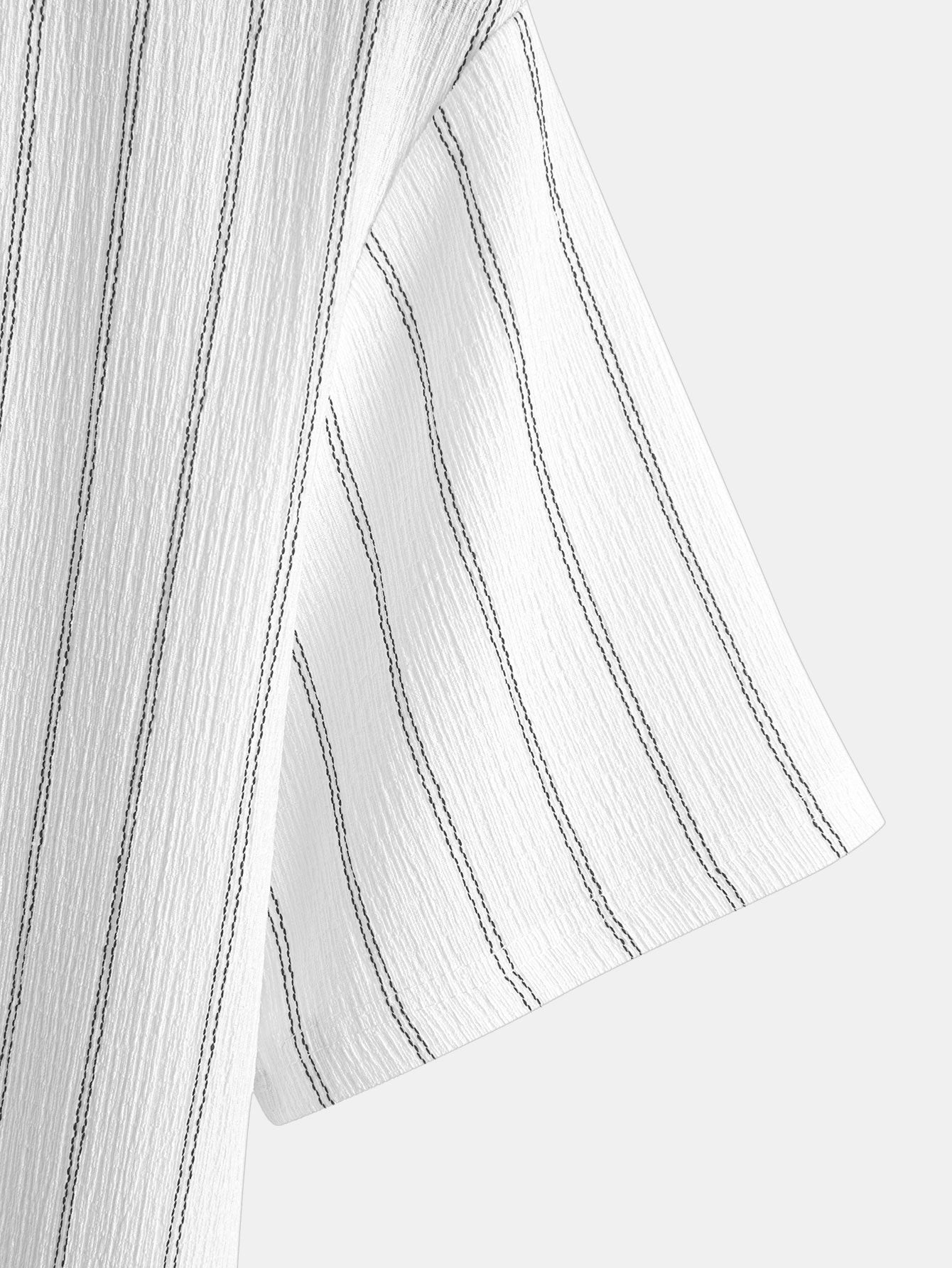 Stripe Textured Arc Hem T-Shirt