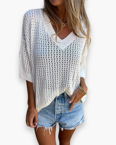 Top de loisirs élégant femme | Col en V