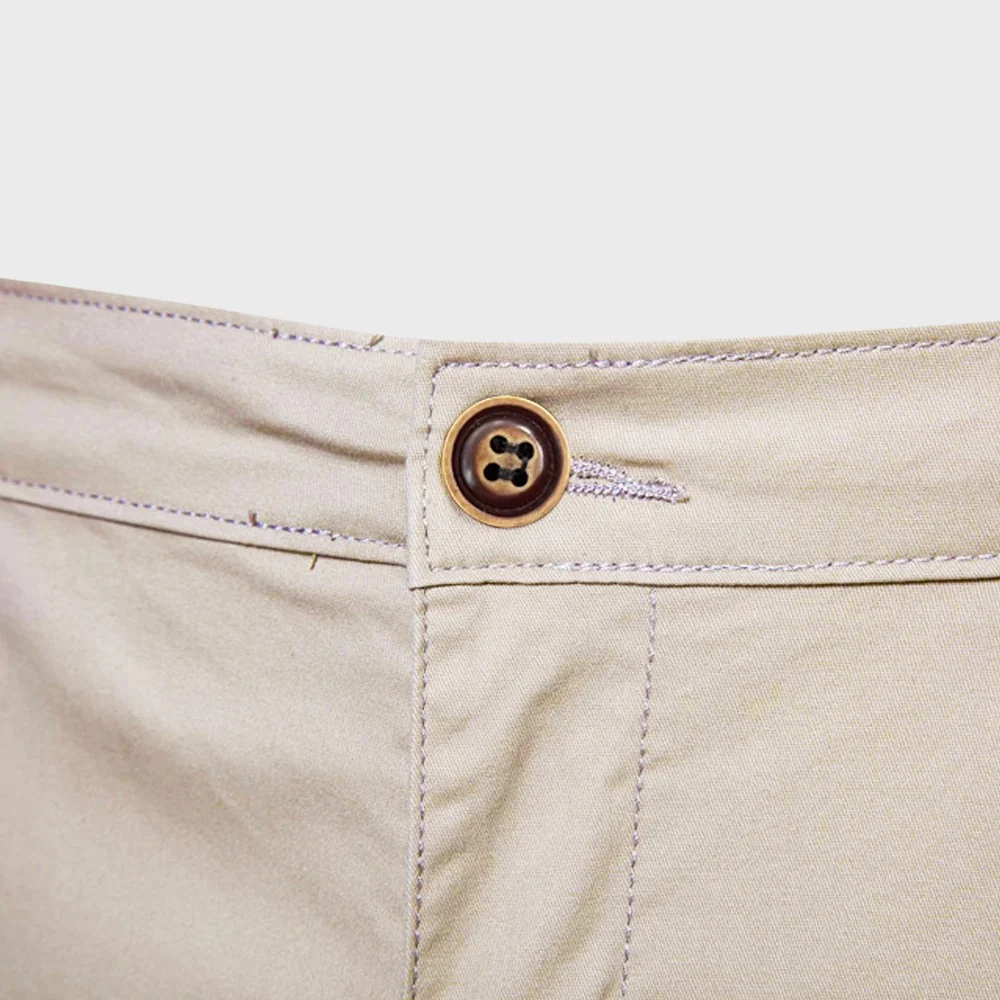 Short Chino pour homme - Short décontracté en coton avec taille élastique