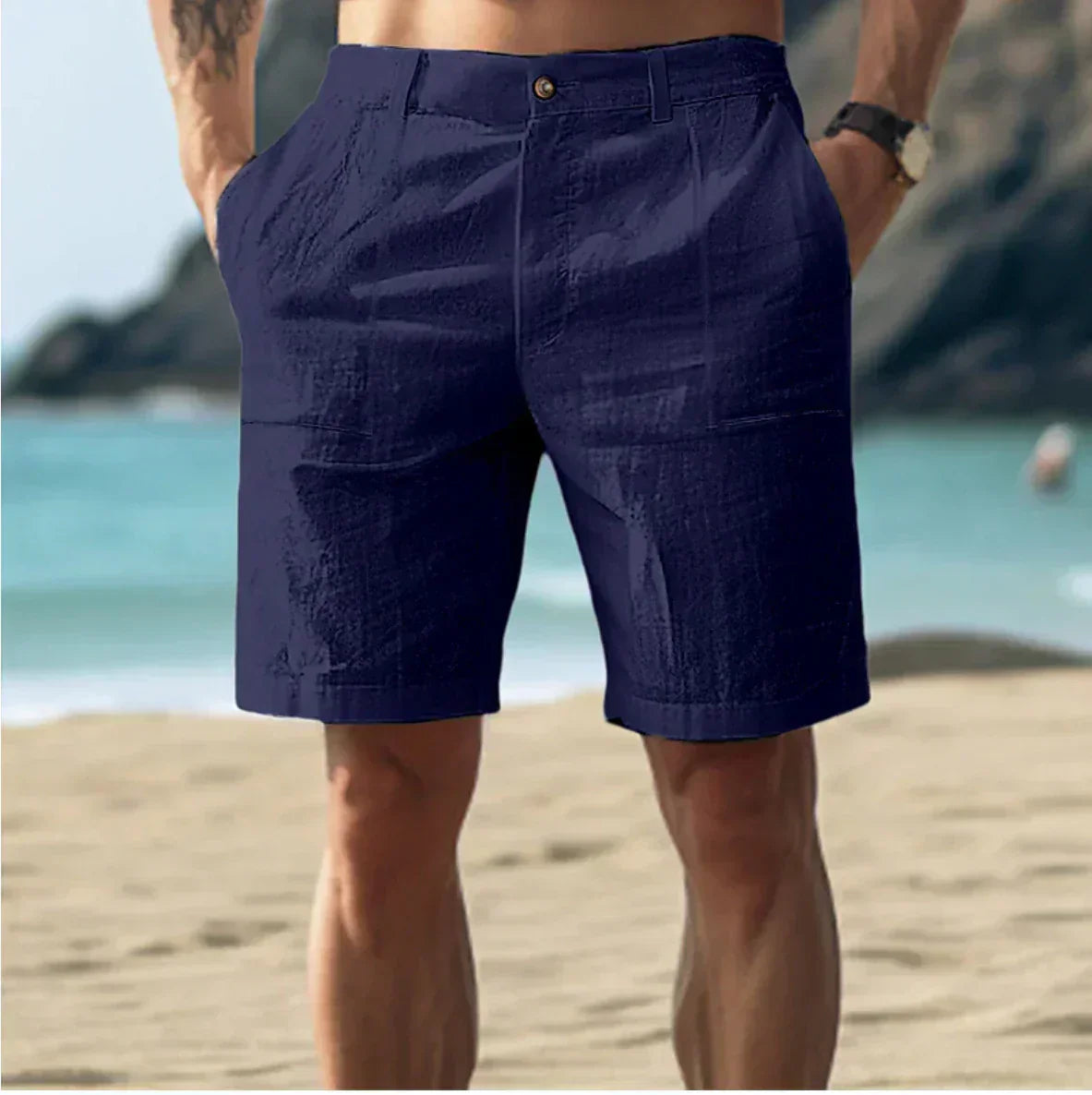 Short en lin élégant pour homme
