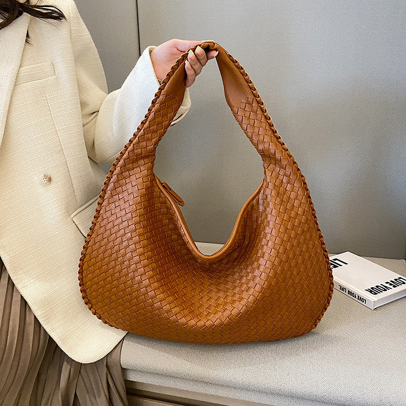 Sac à bandoulière en éco-cuir tressé pour femmes | Moyen