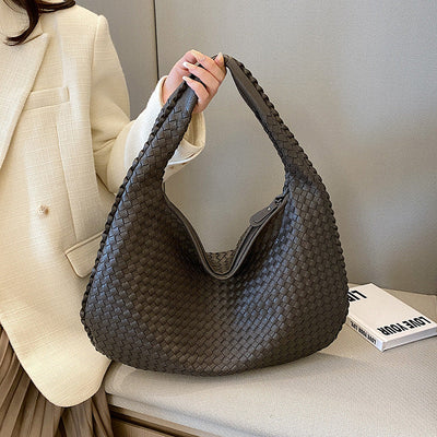 Sac à bandoulière en éco-cuir tressé pour femmes | Moyen