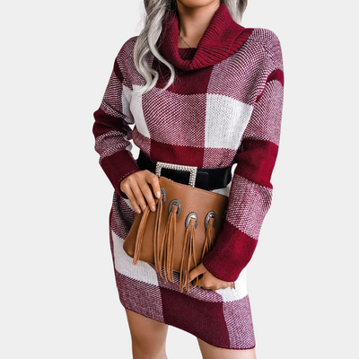 Robe-pull à col roulé pour femme | Mini