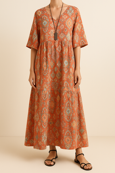 Sahar™ | Robe Ethnique Lin