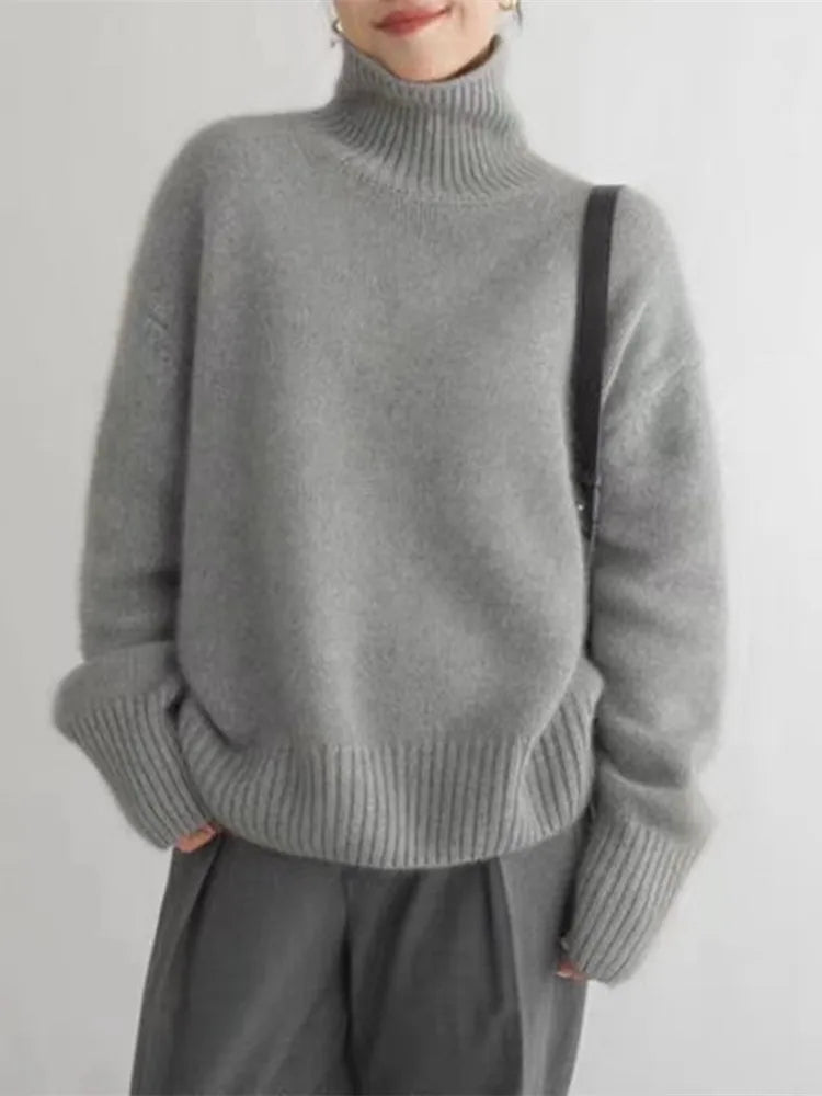VERONIQUE | Pull col roulé en cachemire