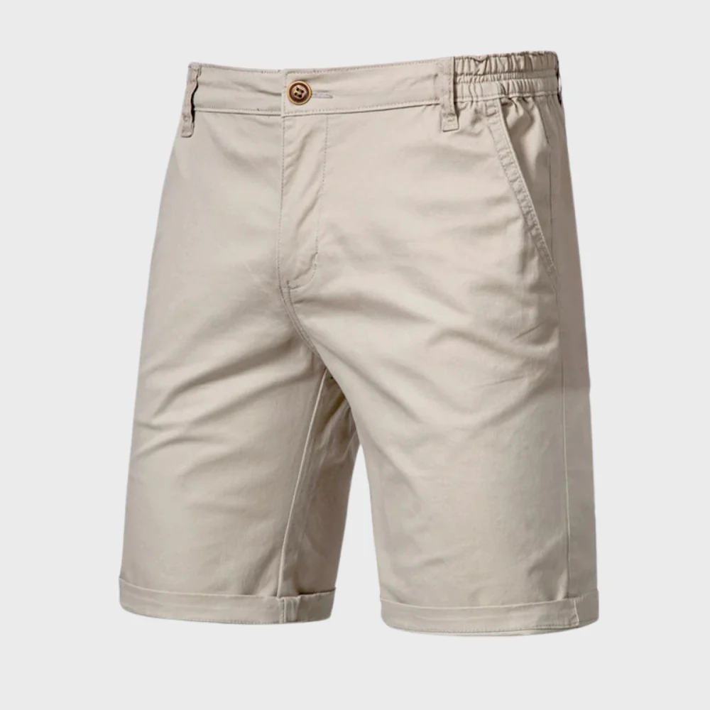 Short Chino pour homme - Short décontracté en coton avec taille élastique