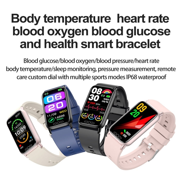 Smartwatch Moniteur de glycémie Fréquence cardiaque ECG Fitness Tracker