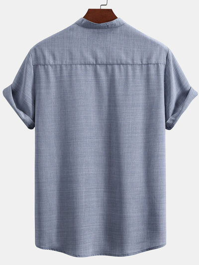 Short Sleeve Stand Collar Shirt